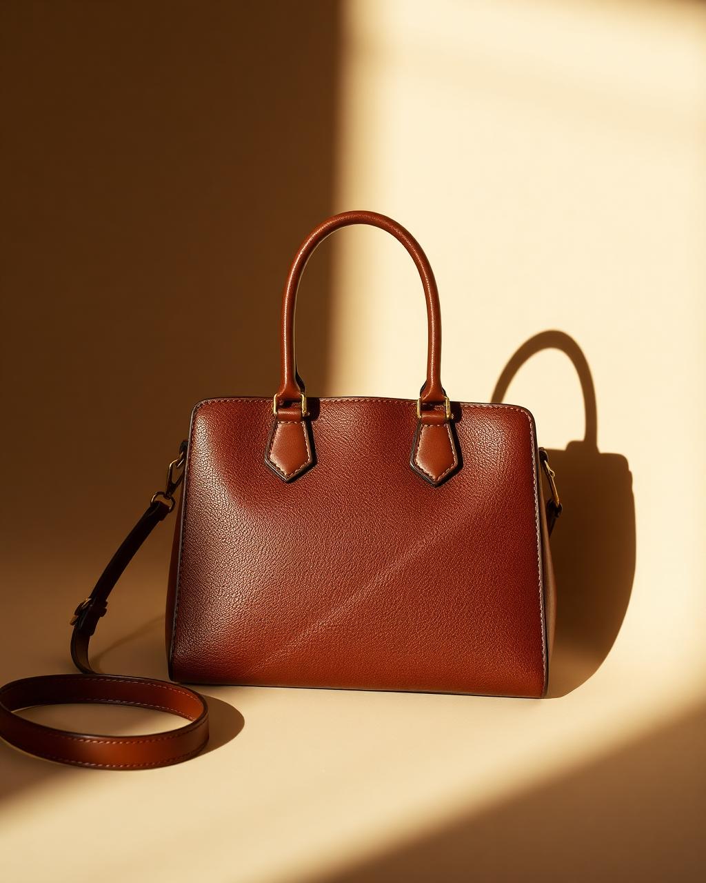 Monogram Cognac Leather Tote